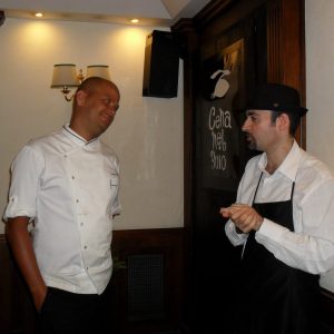 Foto Gerry con chef ristorante CNB